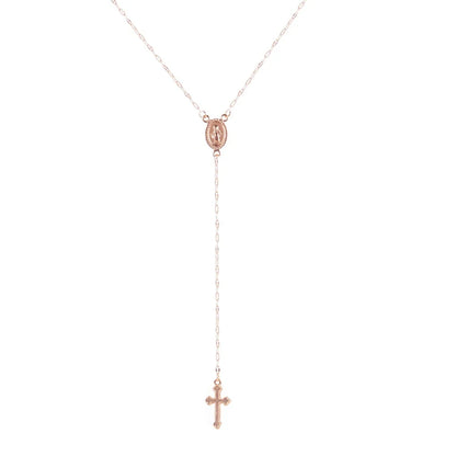 Women’s Vintage Cross Rosary Pendant Necklace – 2024 Bohemian Religious Charm Jewelry Gift