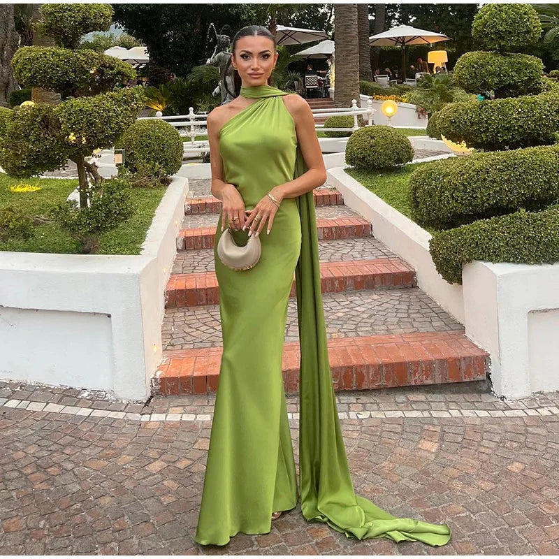 Women’s Elegant Maxi Dress – Off Shoulder Backless Detail Slim Fit Summer Evening Gown