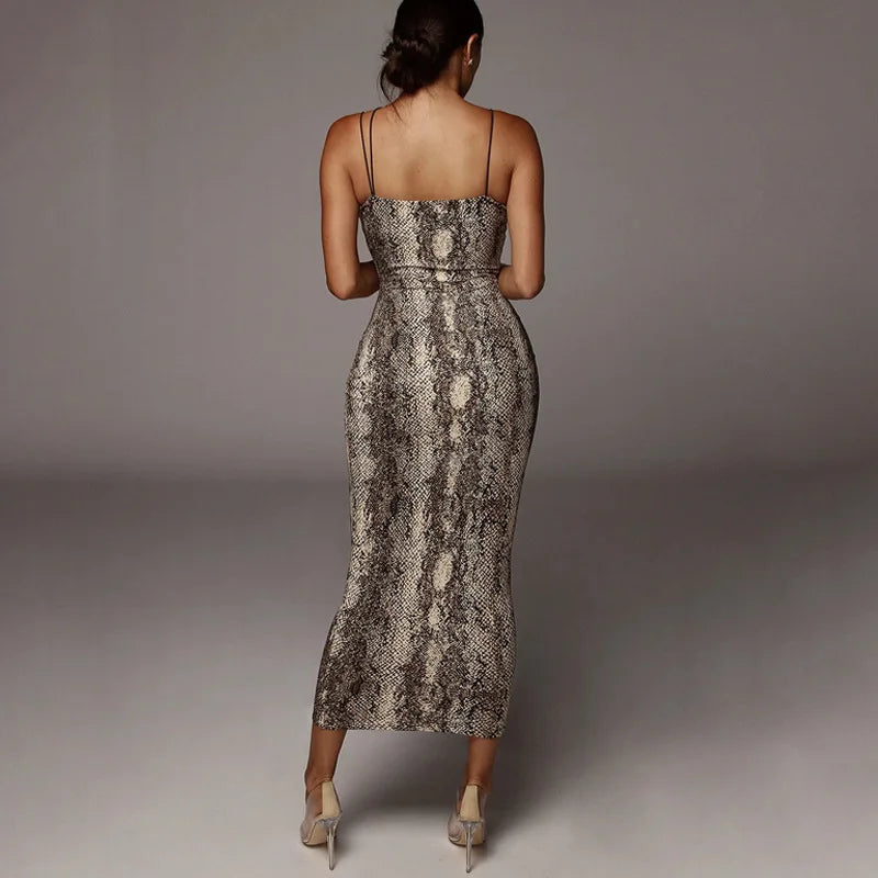 Women’s Leopard Maxi Dress – Sexy Summer Party & Evening Streetwear