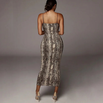 Women’s Leopard Maxi Dress – Sexy Summer Party & Evening Streetwear