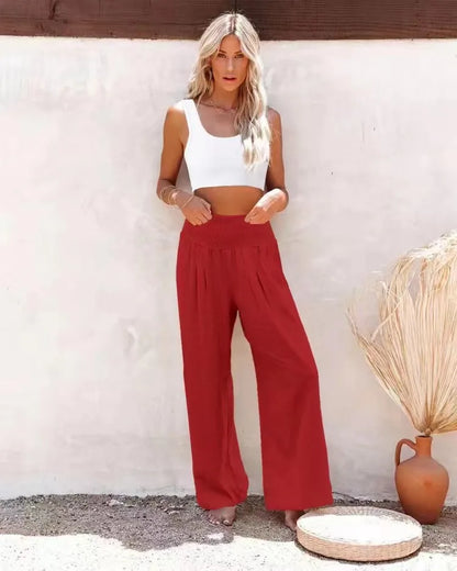 Women’s Casual Drawstring Bottom – Distressed Mid Waist Pants, Relaxed Everyday Street Style