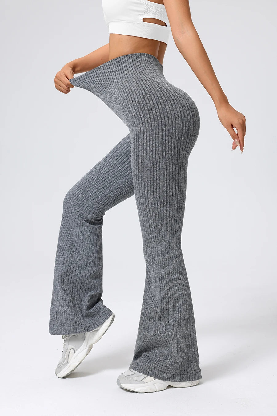 Women’s High-Waisted Flared Yoga Pants – Breathable 4-Way Stretch Sports Bottoms