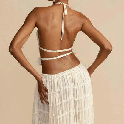 Women’s Boho Backless Summer Set | Elegant Beach Outfit