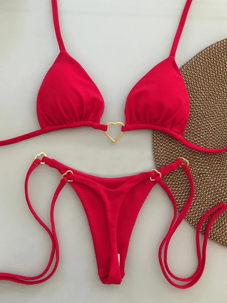 Women’s Solid Halter Swimwear Bikini
