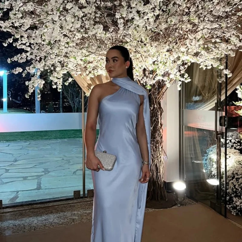 Women’s Elegant Maxi Dress – Off Shoulder Backless Detail Slim Fit Summer Evening Gown