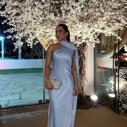 Women’s Elegant Maxi Dress – Off Shoulder Backless Detail Slim Fit Summer Evening Gown