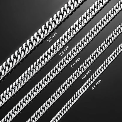 Men’s Cuban Link Chain Necklace – Stainless Steel Chunky Curb Jewelry