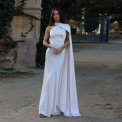 Women’s Elegant Maxi Dress – Off Shoulder Backless Detail Slim Fit Summer Evening Gown