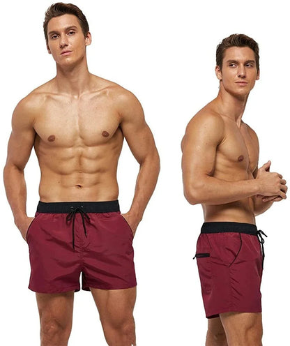 Men’s Quick-Dry Swim Shorts – Elastic Waist Surf & Beach Board Swimwear