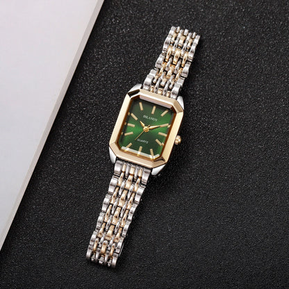 Women’s Rectangle Dial Quartz Watch | Minimal | Steel Strap | Gift
