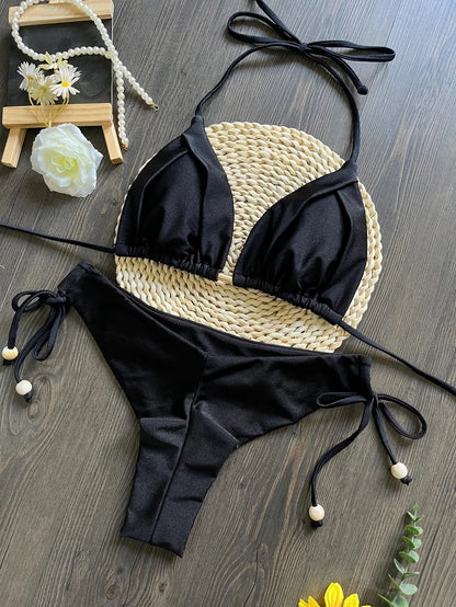 Women’s Triangle Swimwear Brazilian Bikini with Chain