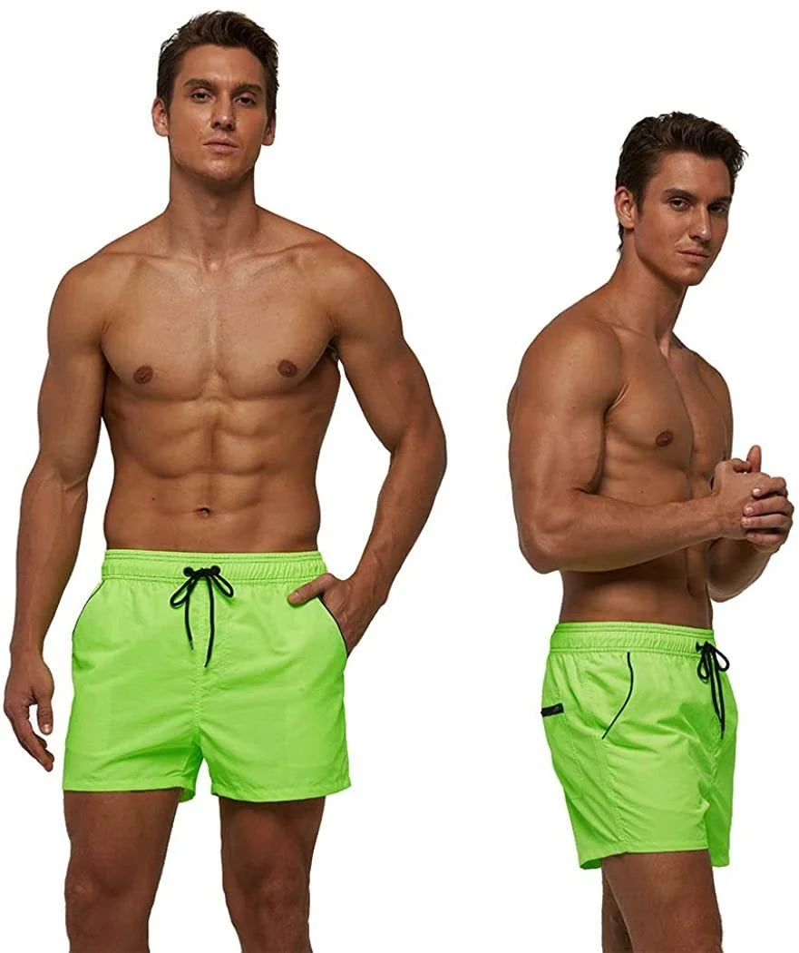 Men’s Quick-Dry Swim Shorts – Elastic Waist Surf & Beach Board Swimwear