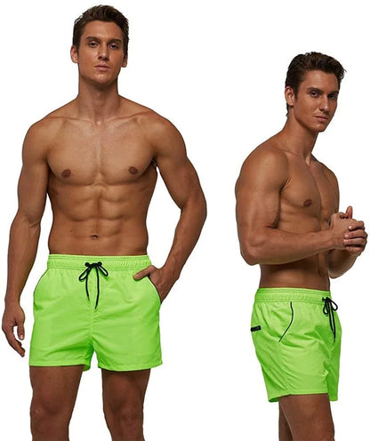 Men’s Quick-Dry Swim Shorts – Elastic Waist Surf & Beach Board Swimwear