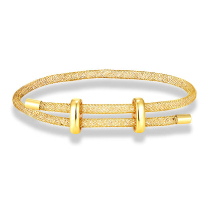 Women’s Stainless Steel Mesh Bracelet – Minimalist Crystal Bangle Jewelry