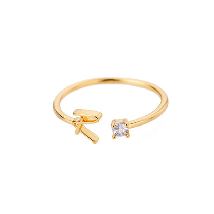 Women’s Adjustable Initial Letter Ring – Stainless Steel A–Z Alphabet Personalized Jewelry