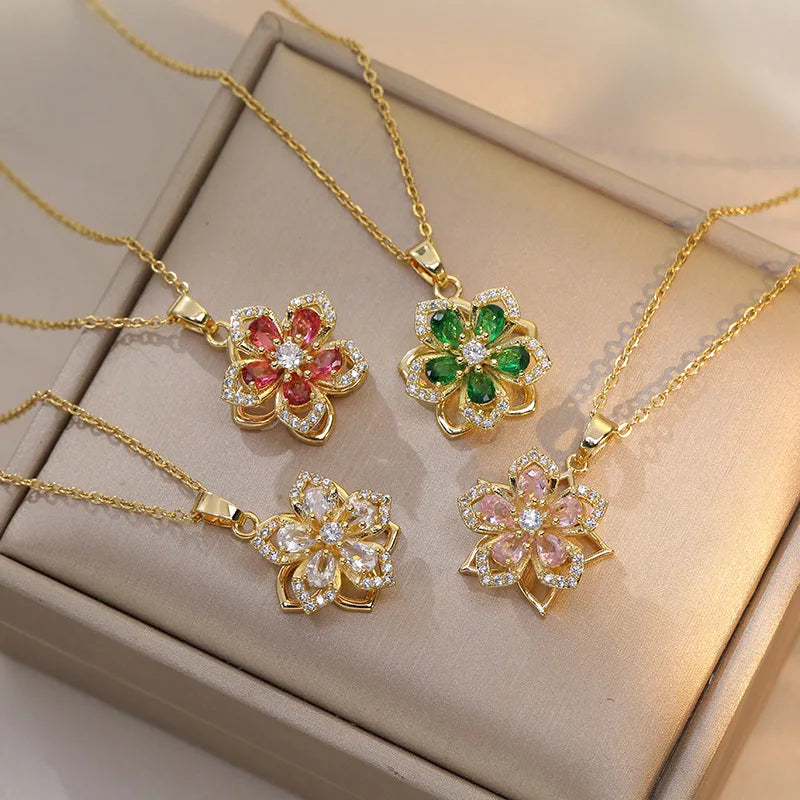 Women’s Necklace | Jewelry | Flower Zircon