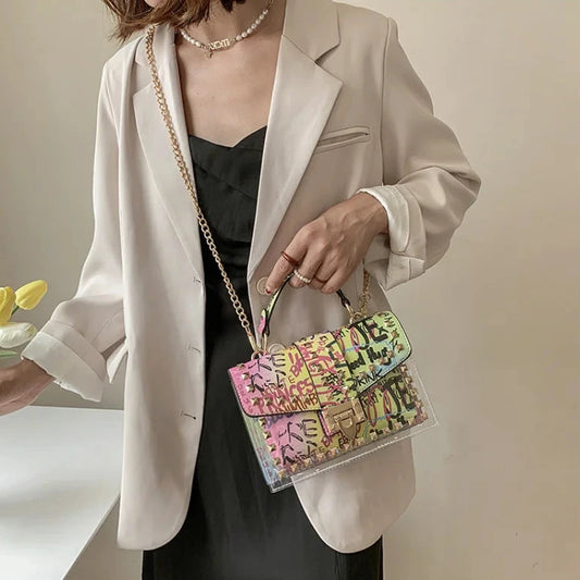 Women’s Crossbody Bag | Studded Graffiti | Fashion | Chic