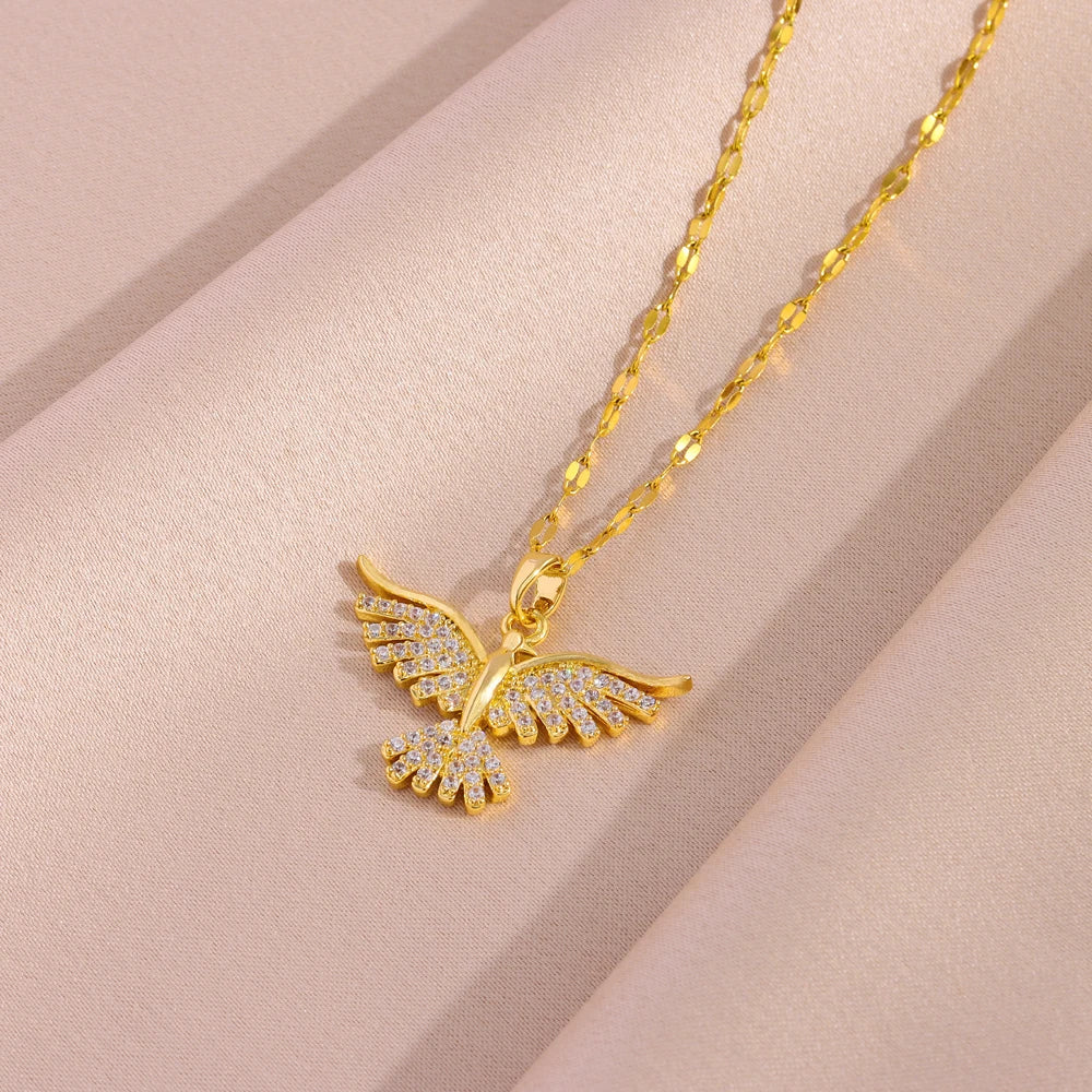 Women’s Jewelry Phoenix Pendant Necklace | Vintage | Gold Plated | Retro