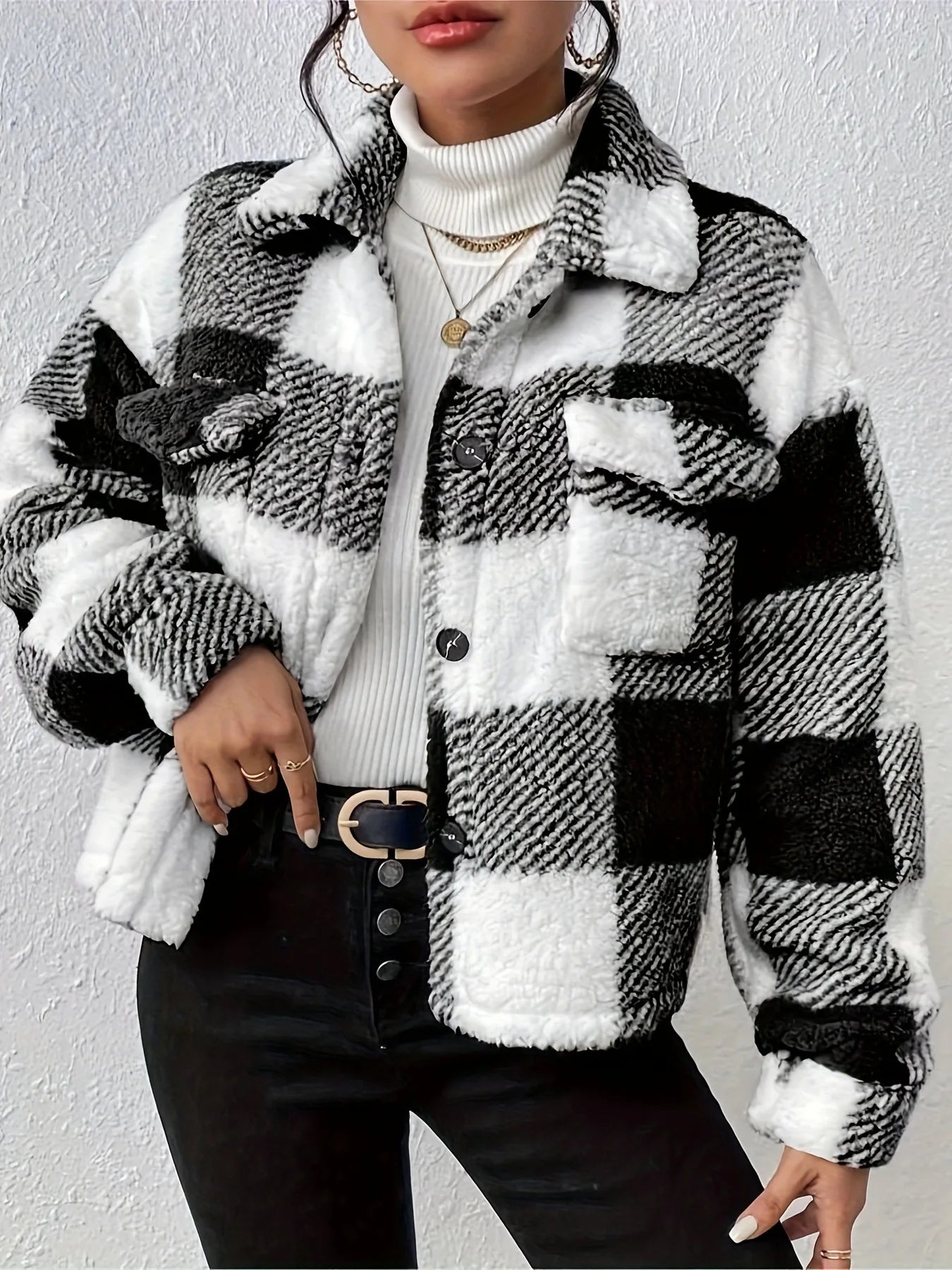 Women’s Plaid Outerwear | Casual Jacket | Warm