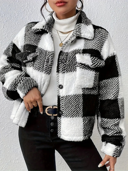 Women’s Plaid Outerwear | Casual Jacket | Warm