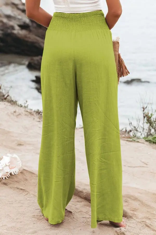Women’s Casual Drawstring Bottom – Distressed Mid Waist Pants, Relaxed Everyday Street Style