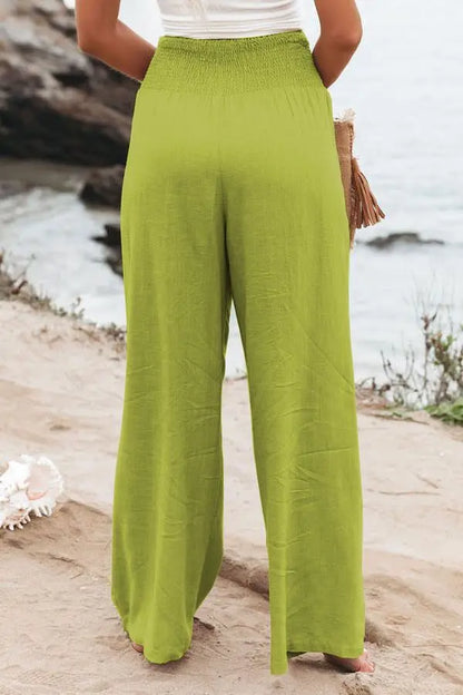 Women’s Casual Drawstring Bottom – Distressed Mid Waist Pants, Relaxed Everyday Street Style