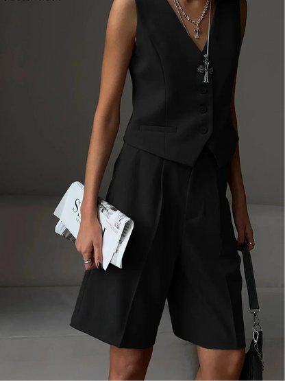 Women’s Chic Elegant Two-Piece Set Summer Office Lady Outfit