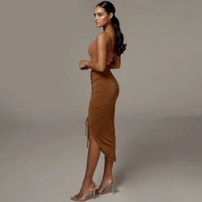 Women’s Asymmetrical Skirt Bottom – High Waist Pleated Slim Wrap Hip Irregular Pencil Skirt