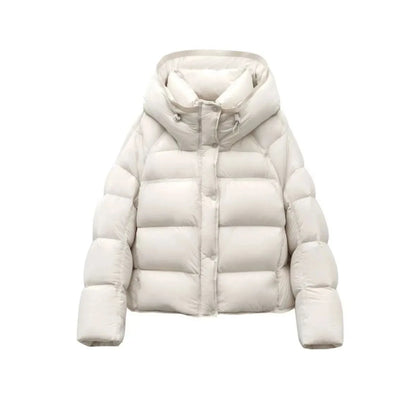 Women’s Hooded Jacket Outerwear – Short Loose Cotton Puffer