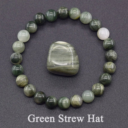Women’s Natural Moss Agate Bead Bracelet – Healing Energy Stone Jewelry