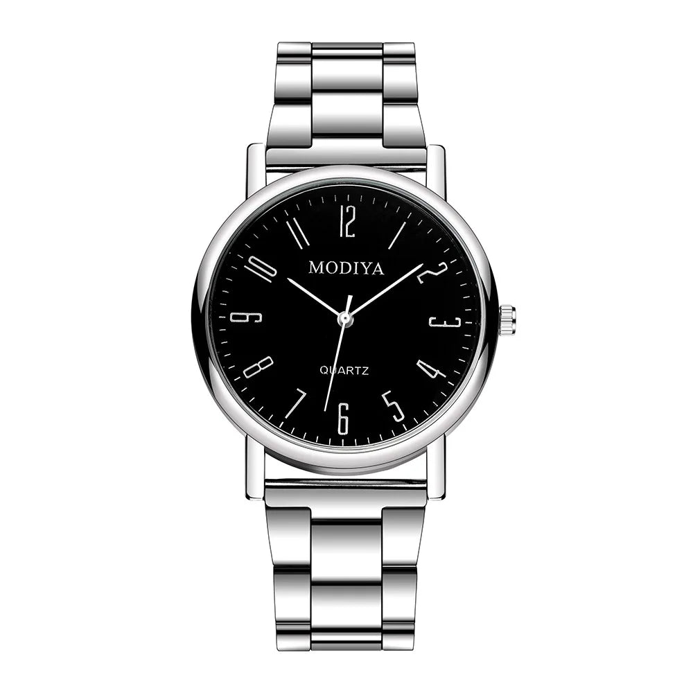 Men’s Casual Stainless Steel Watch – Round Dial Luxury Business Wristwatch