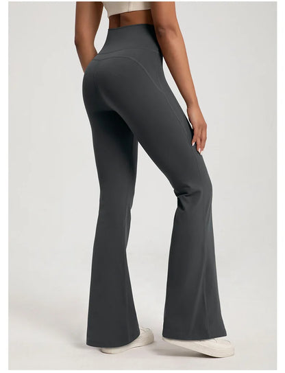 Women’s High-Waisted Yoga Pants – Waist-Cinching, Hip-Lifting Bell Bottom Fitness Leggings