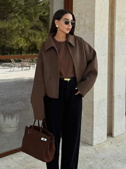 Women’s Wool Jacket Outerwear | Elegant Casual