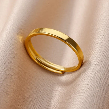 Women’s Stainless Steel Heart Ring – Gold Vintage Waterproof Jewelry Gift