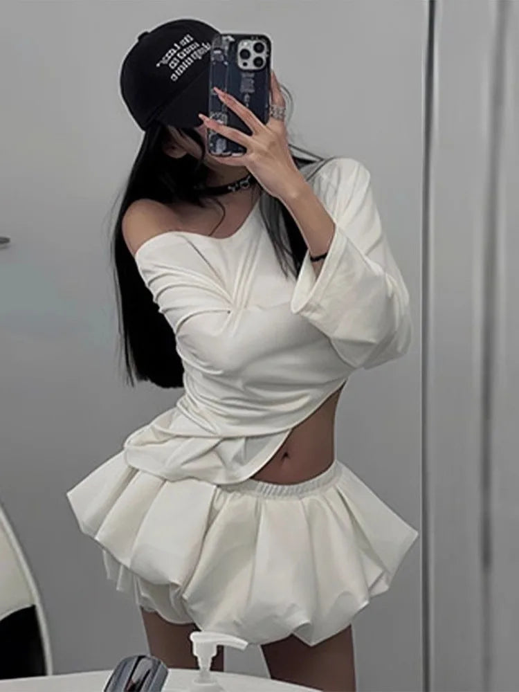 Women’s Y2K Low Waist Streetwear Set | Spicy Girl Casual Fashion