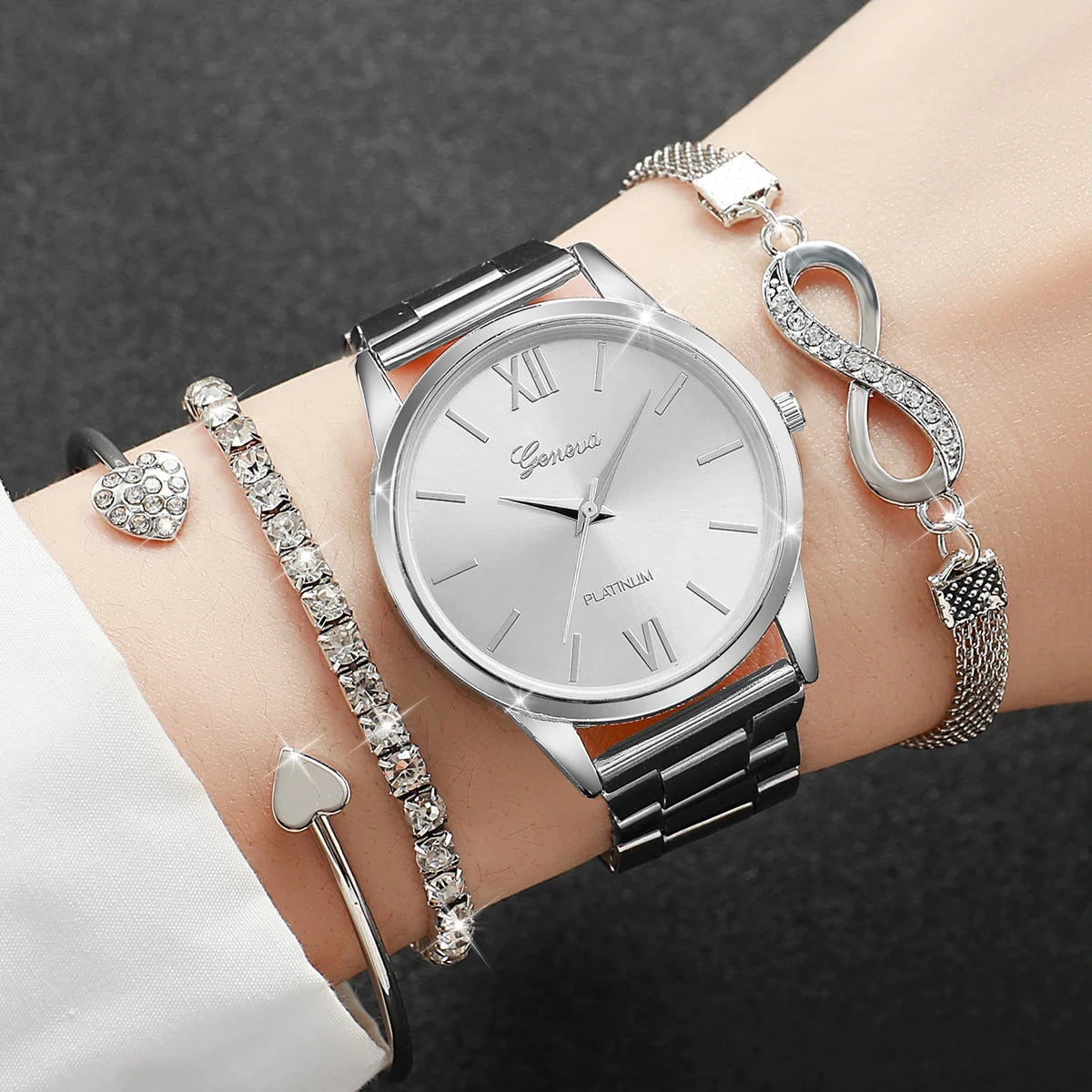 Women’s Watch Jewelry Set | Rhinestone | Steel Band | Quartz