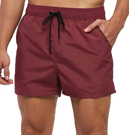 Men’s Quick-Dry Swim Shorts – Elastic Waist Surf & Beach Board Swimwear