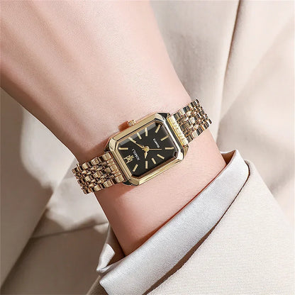 Women’s Stainless Steel Quartz Watch – Elegant Light Luxury Business Wristwatch