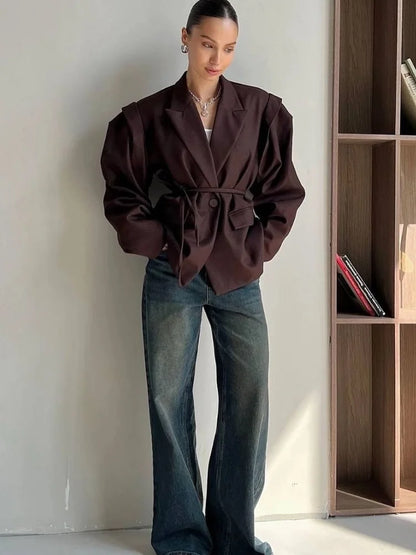 Women’s Lace-Up Blazer Outerwear | Casual Jacket | Office