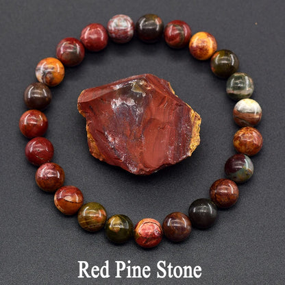 Women’s Natural Moss Agate Bead Bracelet – Healing Energy Stone Jewelry