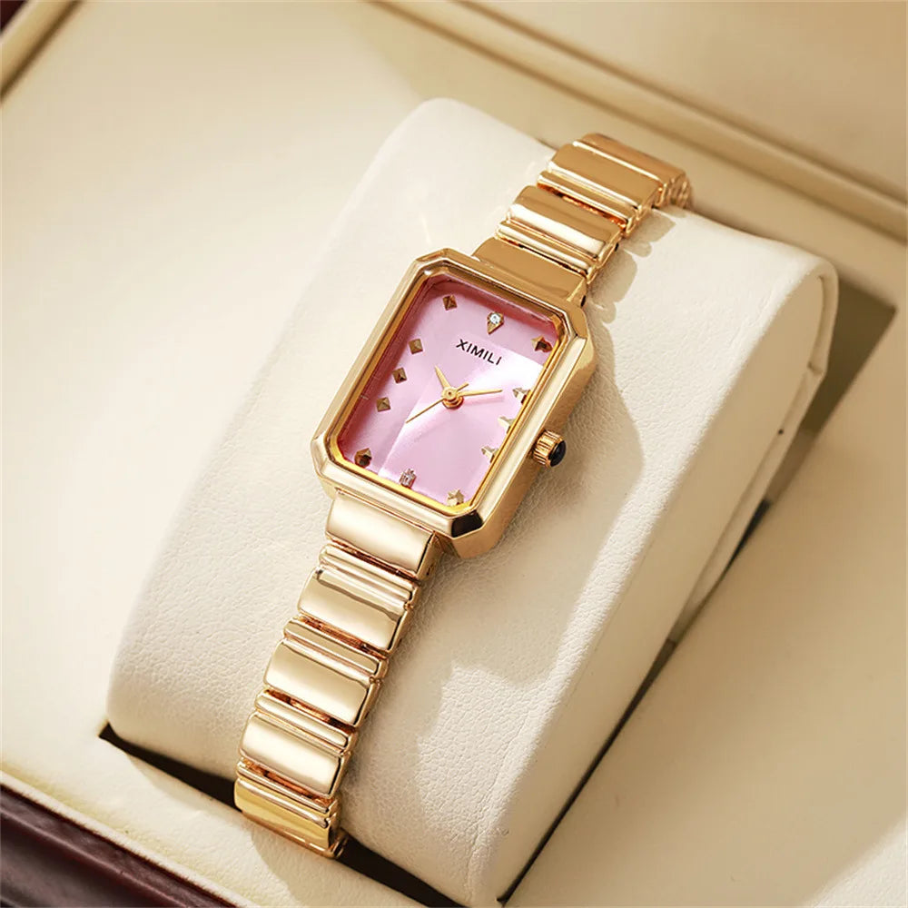 Women’s Stainless Steel Quartz Watch – Elegant Light Luxury Business Wristwatch