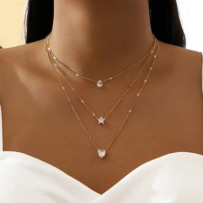 Women’s Jewelry Zircon Pendant Choker Necklace | Party | Layered | Shiny