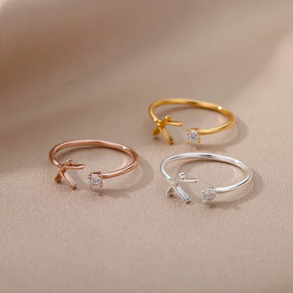 Women’s Adjustable Initial Letter Ring – Stainless Steel A–Z Alphabet Personalized Jewelry