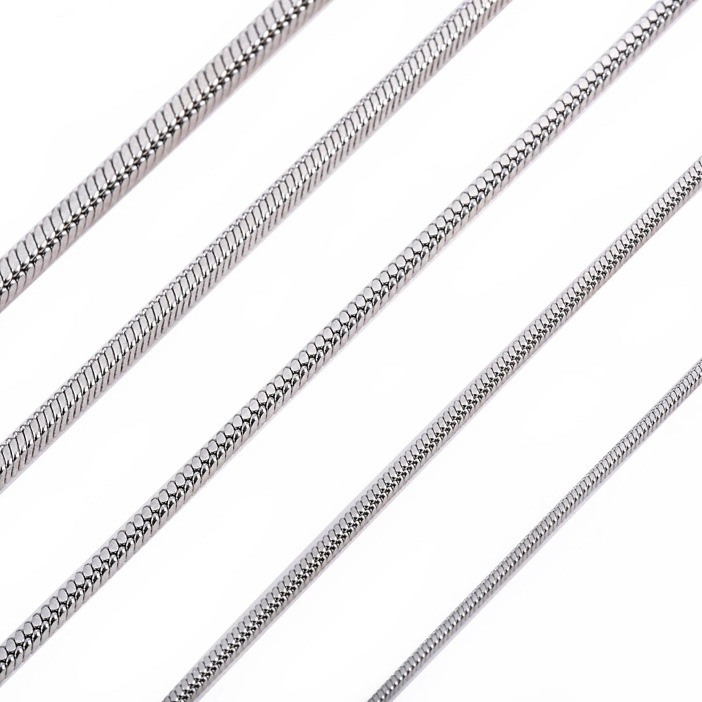 Men’s Stainless Steel Square Snake Chain Necklace – Silver Color, Jewelry