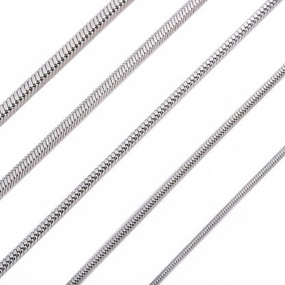 Men’s Stainless Steel Square Snake Chain Necklace – Silver Color, Jewelry