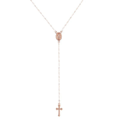 Women’s Vintage Cross Rosary Pendant Necklace – 2024 Bohemian Religious Charm Jewelry Gift