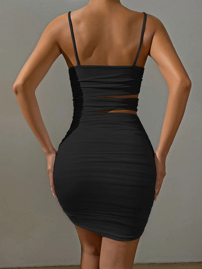 Women’s Spaghetti Strap Mini Dress – Sexy Backless Party Dress