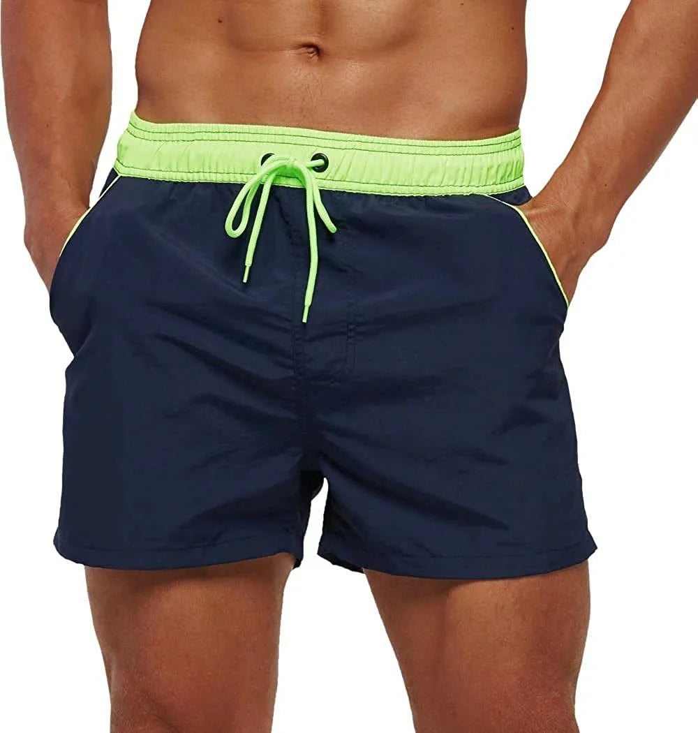 Men’s Quick-Dry Swim Shorts – Elastic Waist Surf & Beach Board Swimwear