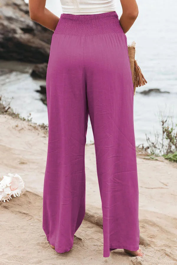 Women’s Casual Drawstring Bottom – Distressed Mid Waist Pants, Relaxed Everyday Street Style