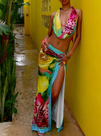 Women’s Y2K Vacation Elegant Set Lace Up Summer Outfit